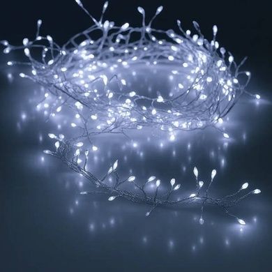 Гирлянда роса линейная Мишура пушистая с пультом 5м 150LED 220V 4492 AND 16-3 Медная проволока, белый свет