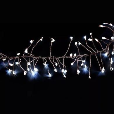 Гирлянда роса линейная Мишура пушистая с пультом 5м 150LED 220V 4492 AND 16-3 Медная проволока, белый свет