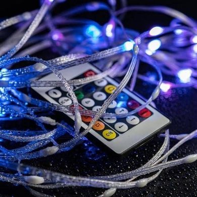 Стрічка світлодіодна з додатком для смартфона та пультом керування 10м USB Biom RGB 3939BT Біла