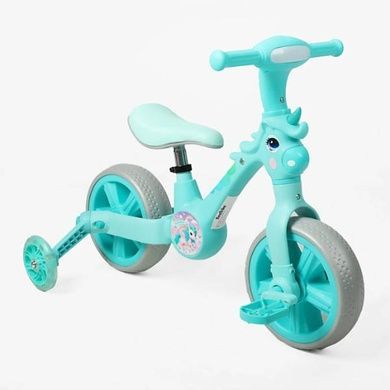 Велосипед дитячий зі страхувальними колесами знімними Best Trike JM-1071-9 Бірюзовий
