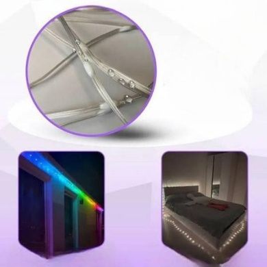 Стрічка світлодіодна з додатком для смартфона та пультом керування 10м USB Biom RGB 3939BT Біла