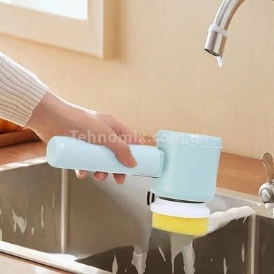 Щетка для уборки и мытья аккумуляторная Folding cleaning brush Голубая