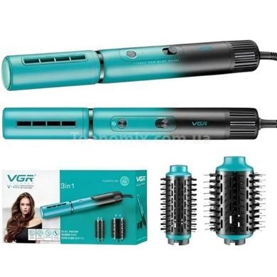 Фен-стайлер 3в1 со сменными насадками 1100-1300Вт VGR V-489 GREEN Professional Зеленый