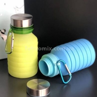 Складана силіконова пляшка Collapsible Зелена