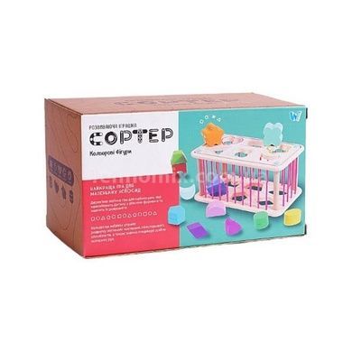 Сортер деревянный, стенки с резинками, 12 фигурок WToys C 60434