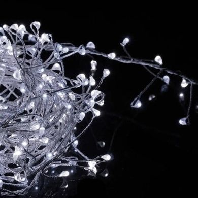 Гирлянда роса линейная Мишура пушистая с пультом 5м 150LED 220V 4492 AND 16-3 Медная проволока, белый свет