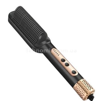 Расческа выпрямитель для волос с регулировкой температуры Sokany SK-1008 Черная с золотым