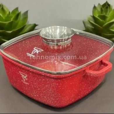 Каструля квадратна з кришкою 2,7л 20см Top Kitchen TК00054 Червона