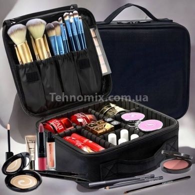 Косметичка дорожная с перегородками 26х9х22 см Черная