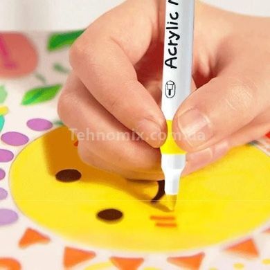 Маркеры акварельные 12шт с печаткой в белом ведре Water color pen 638-12