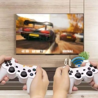 Игровая приставка с двумя джойстиками Game Stick X3 Plus Черная с белым