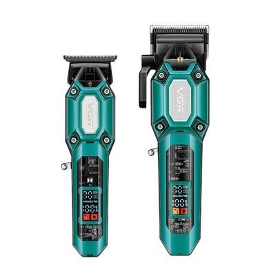 Комплект аккумуляторный триммер и машинка для стрижки волос VGR V-600&900 GREEN Зеленый