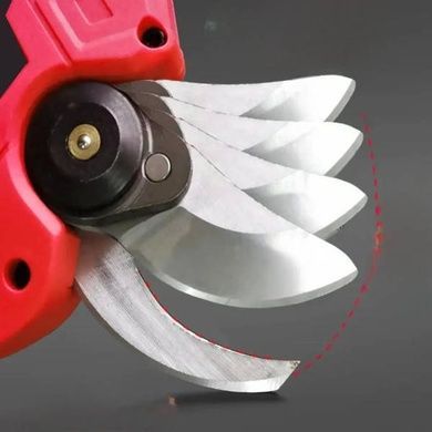 Секатор акумуляторний з LCD дисплеєм та 2 акумуляторами у валізі Чорний з червоним