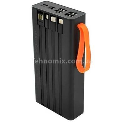 Power Bank 30000 mAh із вбудованими кабелями Type-C, Lightning, MicroUSB
