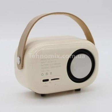 Караоке з мікрофоном на акумуляторі Ретро Bluetooth Бежевий