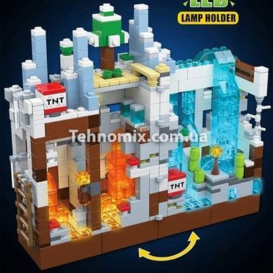 Конструктор Minecraft Замерзла Шахта з LED підсвічуванням 340 деталей Синій