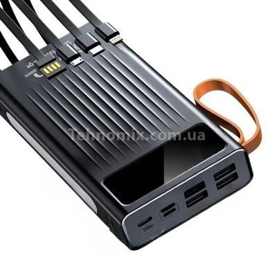 Power Bank 30000 mAh із вбудованими кабелями Type-C, Lightning, MicroUSB