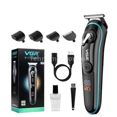 Машинка для стрижки акумуляторна з індикатором заряду VGR V-075 Чорна