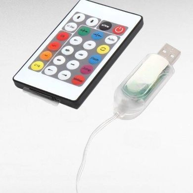 Стрічка світлодіодна з додатком для смартфона та пультом керування 10м USB Biom RGB 3939BT Біла