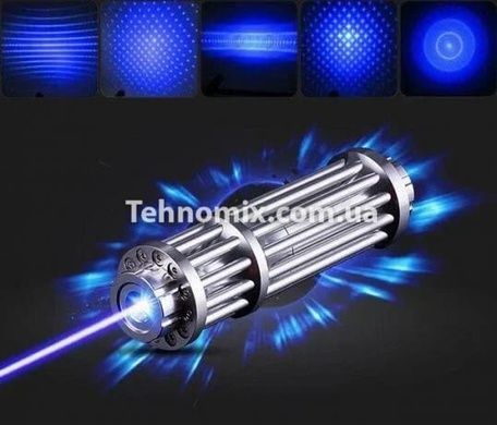 Лазерная указка с насадками Blue Laser B017 Серебряный