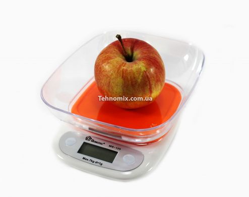 Весы кухонные электронные Domotec ACS 125 (до 7 кг) со съемной чашей Оранжевые