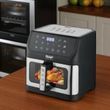 Аерогриль з 1 контейнером 10л 1800Вт Air Fryer R.5276 Чорний із сірим