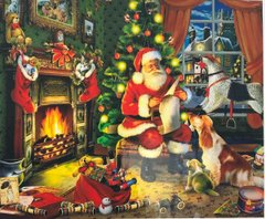 Картина по номерам PH9448 "Санта Клаус возле камина" 40*50см в коробке
