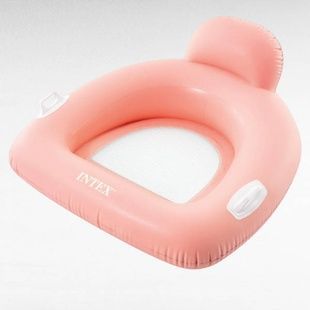 Плотик-крісло з ручками для басейну надувний 114*107 Intex 56801 Рожевий