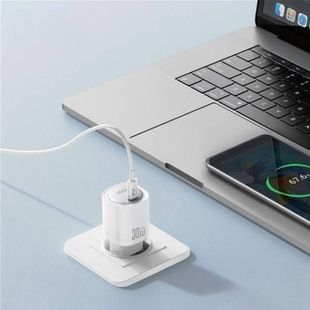 Мережевий зарядний пристрій XO CE21 30W GaN nitride (1USB-C+1USB-A) fast charging charger Біле
