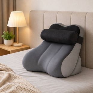 Подушка для изголовья с поддержкой шеи и спины RD-9107 56*44*30см Серая