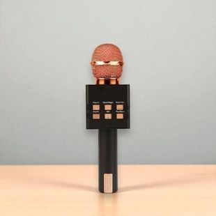 Микрофон караоке беспроводной Bluetooth USB Черный+бронза