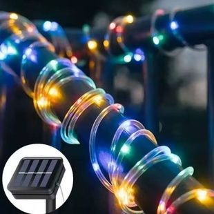 Гірлянда вулична світлодіодна Трубка із сонячною панеллю 10m 100LED LU993multi Мультиколор