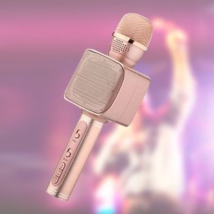 Беспроводной Bluetooth микрофон для караоке YS-68 Розовое золото