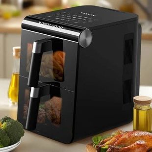 Аэрофритюрница двухярусная с лотками по 6,5л 1700+1700Вт Sokany SK-10084 Черная