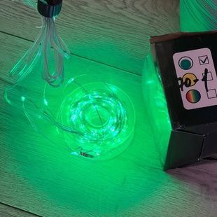 Гірлянда роса лінійна з пультом 50м 500LED 220V 4538 AND 70-1 Сірий дріт, зелене світло