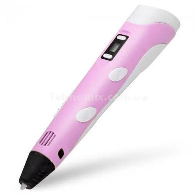 3Д ручка аккумуляторная с трафаретами и пластиком для рисования 3Д Pen-3 Розовая