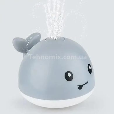 Іграшка для ванної Кит із фонтаном і підсвіткою, 9 см Сірий