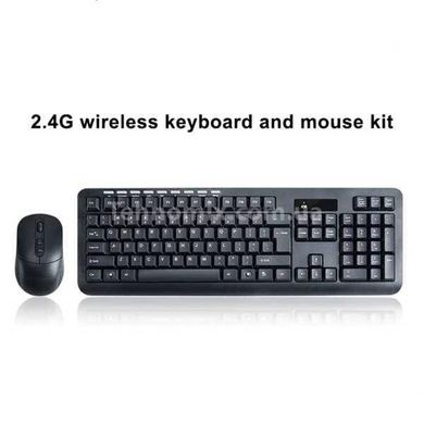 Комплект беспроводная клавиатура и компьютерная мышь CMK-329 Черная
