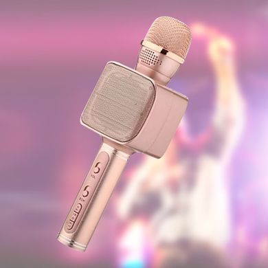 Беспроводной Bluetooth микрофон для караоке YS-68 Розовое золото