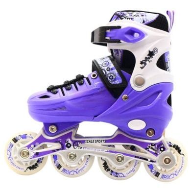 Ролики дитячі розсувні з повним комплектом захисту 34-37 Scale Sports Violet Фіолетові