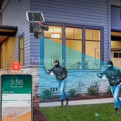 Камера видеонаблюдения уличная с солнечной панелью Wi-Fi IP66 4G 12mp JE-190-2 Черная