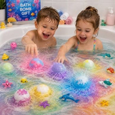 Набір бомбочок для ванни з іграшкою сюрпризом BATH BOMB GIFT Мікс квітів