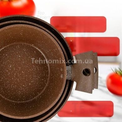 Набор посуды с крышками с антипригарным покрытием 9 предметов Тор Kitchen ТК00098 Коричневый