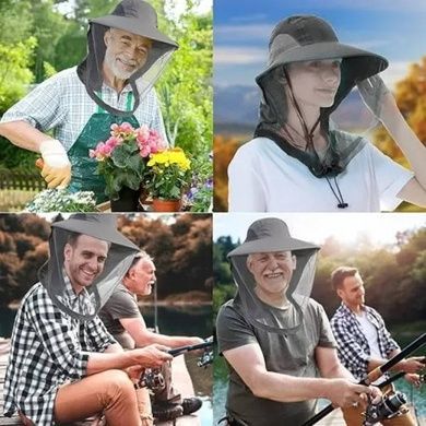 Капелюх захисний з антимоскітною сіткою для пасічників та рибалок CAP KAR130 Сіра