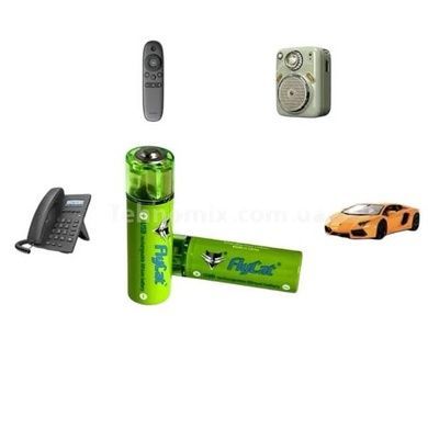 Комплект 2 аккумулятора 1,5V 1500mаh с USB зарядкой от повербанка в виде батарейки FluCat Салатовый