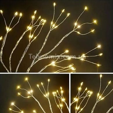 Нічник Дерево 108LED 3AAA 8 режимів мерехтіння тепле світло Сріблястий