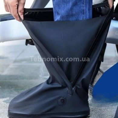Бахили-чоботи силіконові на взуття від води та бруду 820-1 Чорні L