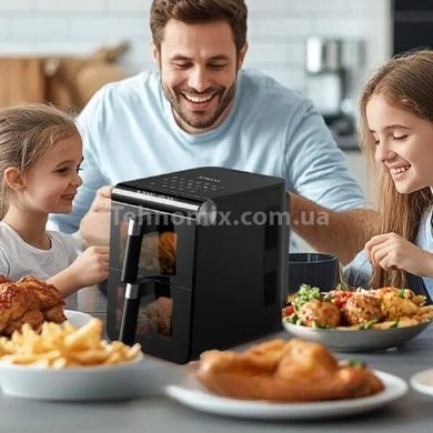 Аерофритюрка двоярусна з лотками по 6,5л 1700+1700Вт Sokany SK-10084 Чорна