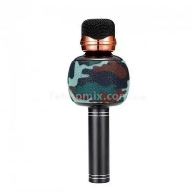 Мікрофон караоке бездротовий DM Karaoke WS 2911 з колонкою/FM радіо/Bluetooth Камуфляж