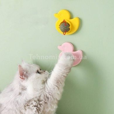 Кулька з котячою м'ятою на липучці Каченя Pet toy LY-757 Жовта